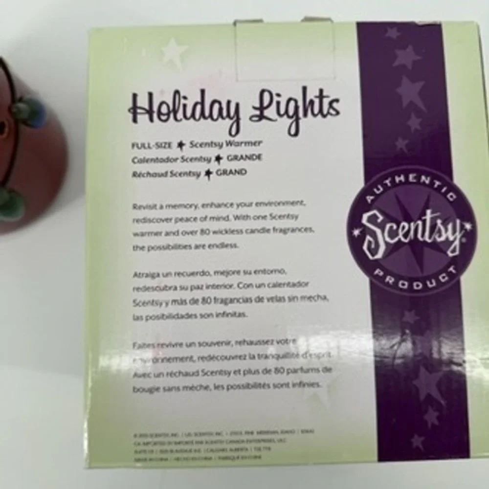 Scentsy Holiday Lights Full Size Wax Warmer Burgundy Red Christmas Light 19409‎